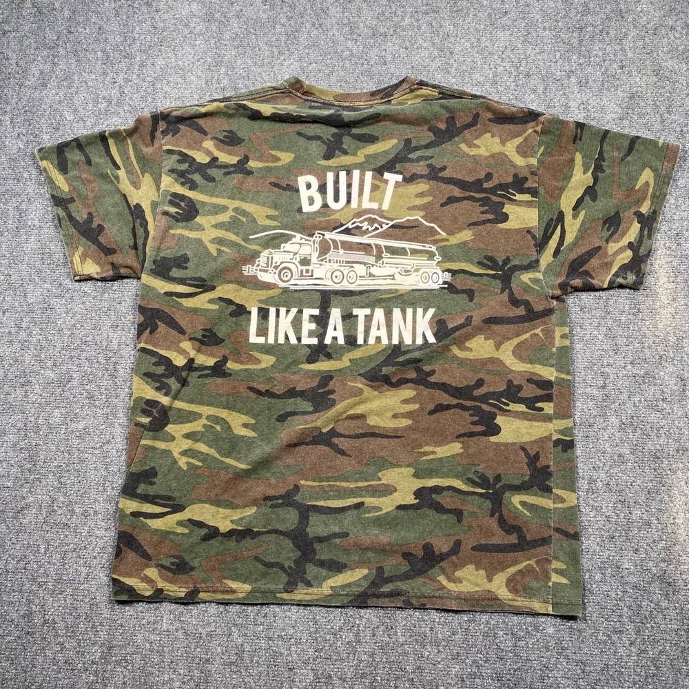 CHART Theodore AL Camouflage T Shirt Men Built‎ Like A Tank Graphic Tee XL